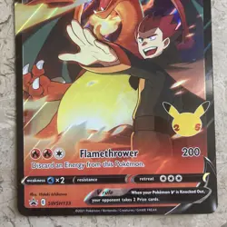 2021 Pokemon Celebrations Lance's Charizard V Black Star Promo SWSH133 (JUMBO) - Image 3