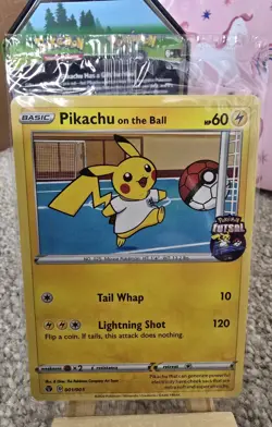 Pokemon Pikachu TCG Promo Card On the Ball Futsal, 001/005 (SEALED) - Image 2
