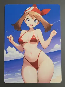 PokeGirl May Front/Back Card - ACG Anime Girl Doujin Waifu DIY Card - Image 1
