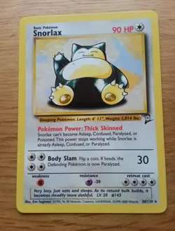 Pokemon Card Snorlax 30/130 Base Set 2 Non-Holo Rare - Image 1