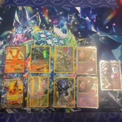 Super Rare Pokemon Card Lot (9 Cards Shown) Mew Prime x3, Radiant Flareons, Mew - Image 1