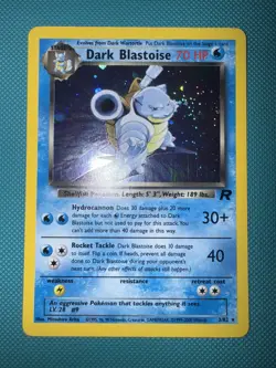 Dark Blastoise 3/82 Team Rocket 2000 Holo Rare WOTC Pokemon Card TCG - Image 1