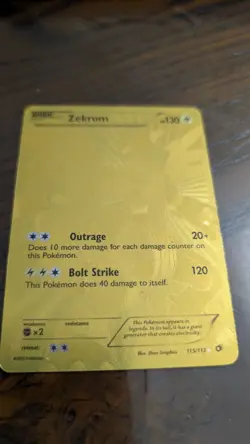 Zekrom Gold Secret Rare Legendary Treasures Mod Play Pokemon TCG Card 115/113 - Image 2