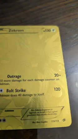 Zekrom Gold Secret Rare Legendary Treasures Mod Play Pokemon TCG Card 115/113 - Image 3