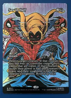 MTG Saw in Half #0021 Foil Borderless M Marvel Spider Man NM - Image 1