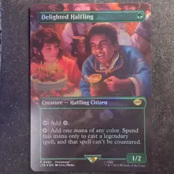 Delighted Halfling - Foil Borderless - LOTR: Tales of Middle Earth (MTG) - Image 1