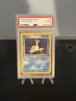 1999 POKEMON FOSSIL #10 LAPRAS-HOLO PSA 6 EX-MT - Image 1