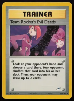 Pokemon Vintage Team Rocket's Evil Deeds 103/105 Neo Destiny Non-Holo - HP / DMG - Image 1