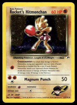 2000 Gym - Heroes Played Rocket’s Hitmonchan Basic/Rare Holo #11 - Image 1