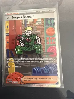 Pokemon TCG Lt. Surge's Bargain 185/132 SIR Mega Evolution NM - Image 4