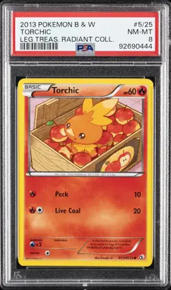 2013 POKEMON B&W LEGEND TREASURES RADIANT COLL #RC5 TORCHIC PSA 8 - Image 1