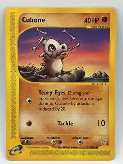 Pokemon Cubone Aquapolis 72/147 Common Non Holo Near Mint - Image 1