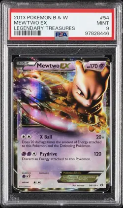 2013 POKEMON B&W LEGEND TREASURES #54 MEWTWO EX PSA 9 - Image 1