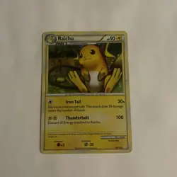 Pokemon TCG Raichu (HeartGold SoulSilver HGSS 10/123) Cracked Ice Holo Lp - Image 1