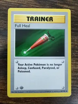 Pokemon Full Heal 1st Edition Shadowless Base Set 82/102 - Image 1
