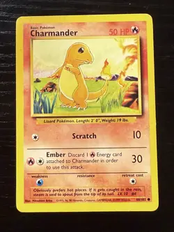 Pokemon TCG - Charmander - 46/102 - Common - Base Set Unlimited [Lightly Played] - Image 1