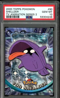 2000 Topps Pokemon TV Animation Series 2 Shellder #90 PSA 10 Gem Mint - Image 1