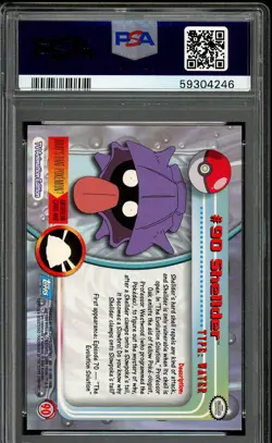 2000 Topps Pokemon TV Animation Series 2 Shellder #90 PSA 10 Gem Mint - Image 2