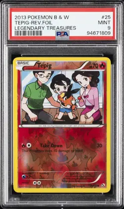 2013 POKEMON B&W LEGEND TREASURES #25 TEPIG-REVERSE FOIL PSA 9 - Image 1