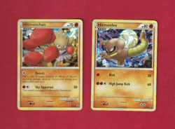 HITMONCHAN & HITMONLEE #HGSS 24 & 25--BLACK STAR PROMO HOLO POKEMON CARDS - Image 1