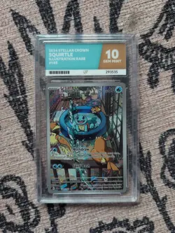 Perfect Sub-Grades Pokemon TCG Stellar Crown Squirtle Card 148/142 SAR-Ace 10 - Image 3