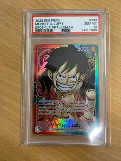 Monkey.D.Luffy Errata (OP01-003 L) PSA 10 - One Piece Card Game - Image 1