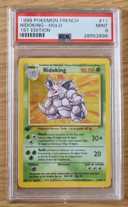 PSA 9 - Nidoking Holo Edition 1 Set de Base 11/102 Francais Pokemon Card 1999 - Image 2