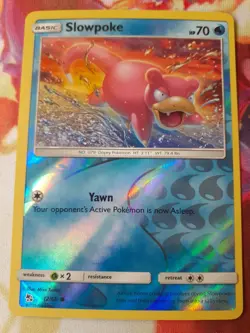 Slowpoke 12/68 Pokemon Hidden Fates Sun & Moon Reverse Holo Common Card NM - Image 1