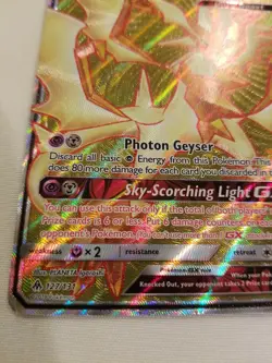 GEM Ultra Necrozma GX 127/131 Forbidden Light FULL ART Pokemon Card RARE - Image 3