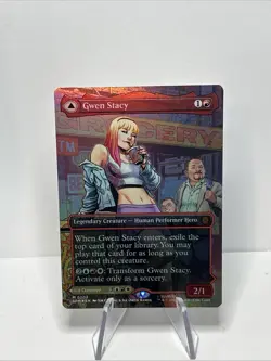 FOIL MTG Gwen Stacy / Ghost Spider M 0202 Magic Spider-Man BORDERLESS - Image 2