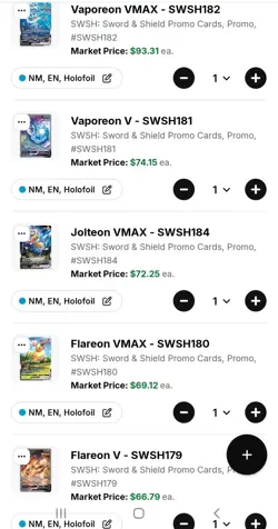 Pokemon TCG Vaporeon Flareon Jolteon VMAX & V Premium Collection Promo Set MINT - Image 4
