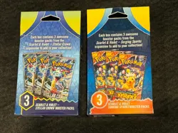 1 x Pokemon Scarlet & Violet Stellar Crown 3 Booster Packs Box - Factory Sealed - Image 2