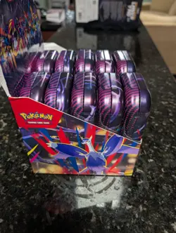 Pokemon TCG Mega Evolution Heroes Mini Tin x10 with display Tins Factory Sealed - Image 3