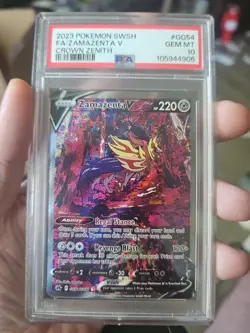 2023 POKEMON SWORD & SHIELD CROWN ZENITH #GG54 FULL ART/ZAMAZENTA V PSA 10 - Image 1