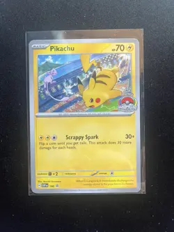 Pokemon TCG Pikachu SVP190 World Championships 2024 Black Star Promo - Image 1
