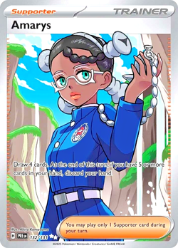 Pokemon TCG Amarys 132/131 Prismatic Evolutions Full Art Trainer Ultra Rare Holo - Image 1