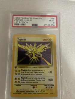 1999 Pokemon Spanish Zapdos Holo 1st Edition PSA 9 - Image 1