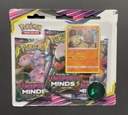 Pokemon Unified Minds 3 Pack Blister - Factory Sealed - Some Imperfections - Image 1