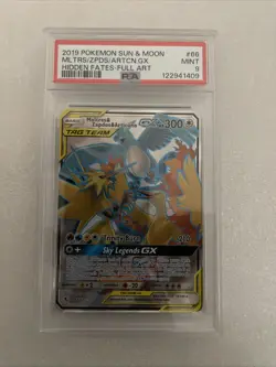 Pokemon 2019 Sun & Moon Hidden Fates Moltres Zapdos Articuno Tag Team PSA 9 - Image 1