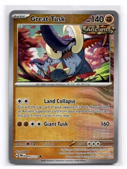 Great Tusk (Master Ball Pattern) SV: Prismatic Evolutions - Pokemon NM 055/131 - Image 1
