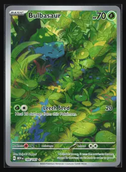 Pokemon Bulbasaur 166/165 Scarlet Violet 151 Illustration Rare Full Art Holo LP - Image 1
