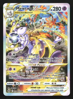 Pokemon Mewtwo VSTAR GG44 Crown Zenith Ultra Rare Full Art Holo LP - Image 1