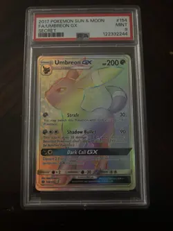 PSA 9 2017 Pokemon S&M Base Umbreon GX Full Art Secret Rare 154/149 Graded Card - Image 1