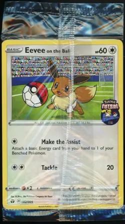 2020 Eevee On The Ball 002/005 Futsal Promo UK Exclusive Pokemon Card Sealed - Image 1
