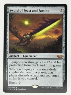 Sword of Feast and Famine M Double Masters 296 NM - Image 1