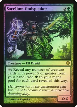1 x FOIL Sacellum Godspeaker MTG Shards of Alara NM Green - Image 1