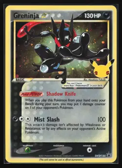 Pokemon Greninja Gold Star SWSH144 Celebrations ETB Holo Black Star Promo NM - Image 1