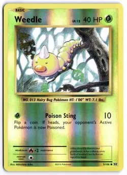 Pokemon Reverse Holo Weedle Common XY - Evolutions 5/108 NM - Image 1