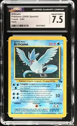 2000 Pokemon Fossil Spanish Unlimited Articuno Holo CGC 7.5 NEAR MINT + - Image 1
