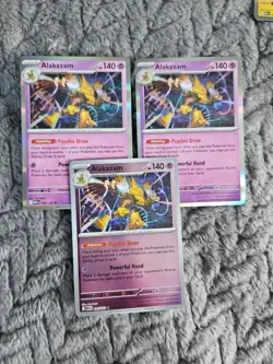 X3 Alakazam 056/132 Holo Rare Pokemon TCG: Mega Evolution PACK FRESH X3 - Image 1